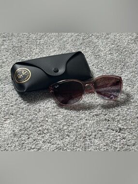 Ray-Ban Translucent Pink Round Gradient Sunglasses